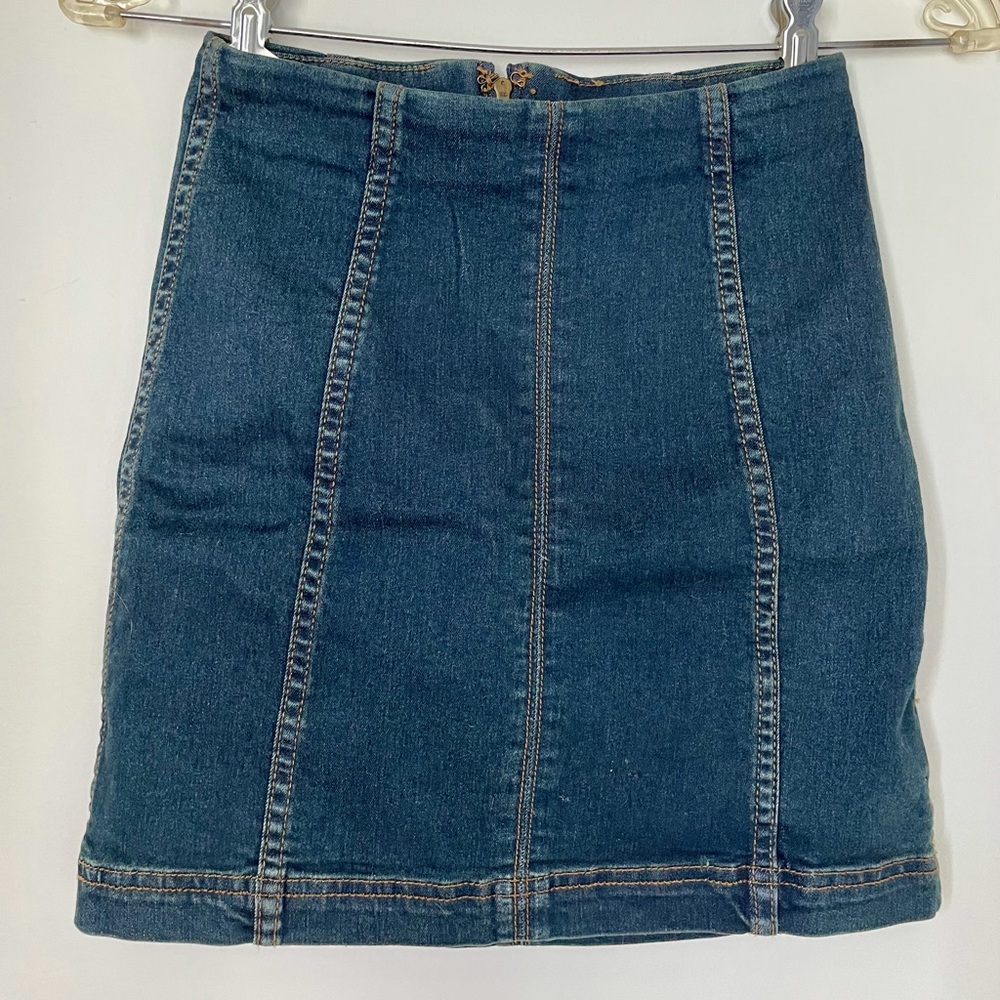 Free People blue denim skirt